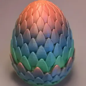 Fantasy Dragon Egg Storage & Display 3D Printed Rainbow Dragon Scale Design for Collectible Display