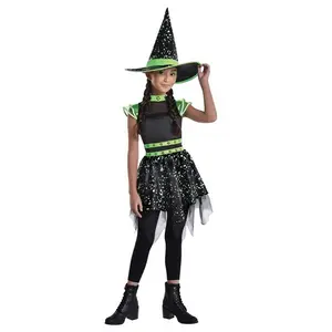 Glow in the Dark Midnight Witch Costume for Girls