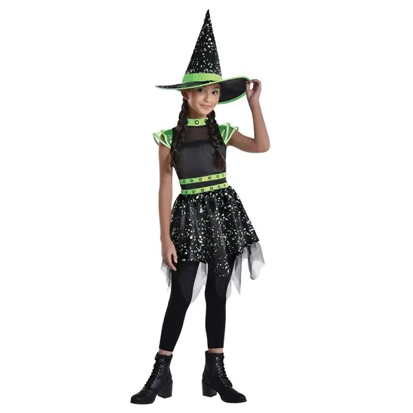 Glow in the Dark Midnight Witch Costume for Girls