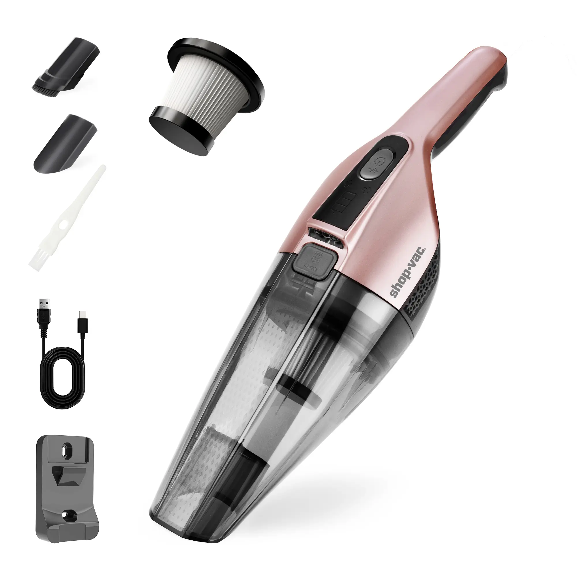 #backtoschool Shop-Vac S1 12V Handheld Vacuum Cordless, Dual-Speed Powerful Portable Car Vacuum Rechargeable, Wall-Mounted Lightweight Hand Vacuum for Home & Car, LED Illumination, HEPA Filter