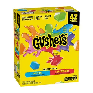 Betty Crocker Gushers Strawberry Splash and Tropical Flavor Fruit Snacks, 42 ct.