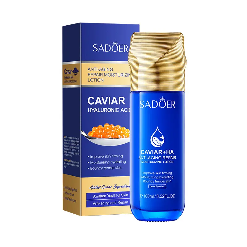 SADOER Caviar Hyaluronic Acid Anti-Aging Moisturizer (100ml Bottle, 36-Month Shelf Life) - Women's Natural Skincare, 96% Nourishing, Brightening, Hydrating, Skin Repair for All Skin Types, Moisturizers, Patch Test, 36 Months