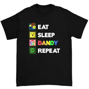Eat Sleep Dandy Repeat Graphic Tee Dandy's World Roblox Horror Fan Shirt
