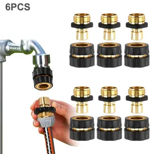 6PCS Garden Hose Fitting Quick Connector Male and Female Set, Garden Hose Adapter, Quick Connect Hose Fittings, Garden Hose Connector, Hose