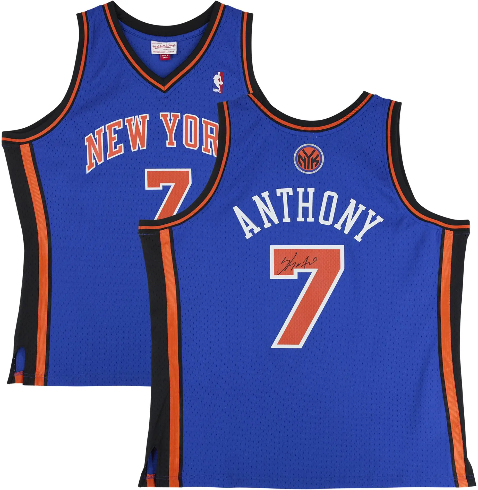 Carmelo Anthony New York Knicks Autographed Mitchell & Ness 2010-2011 Royal Blue Swingman Jersey - Fanatics Authentic Certified
