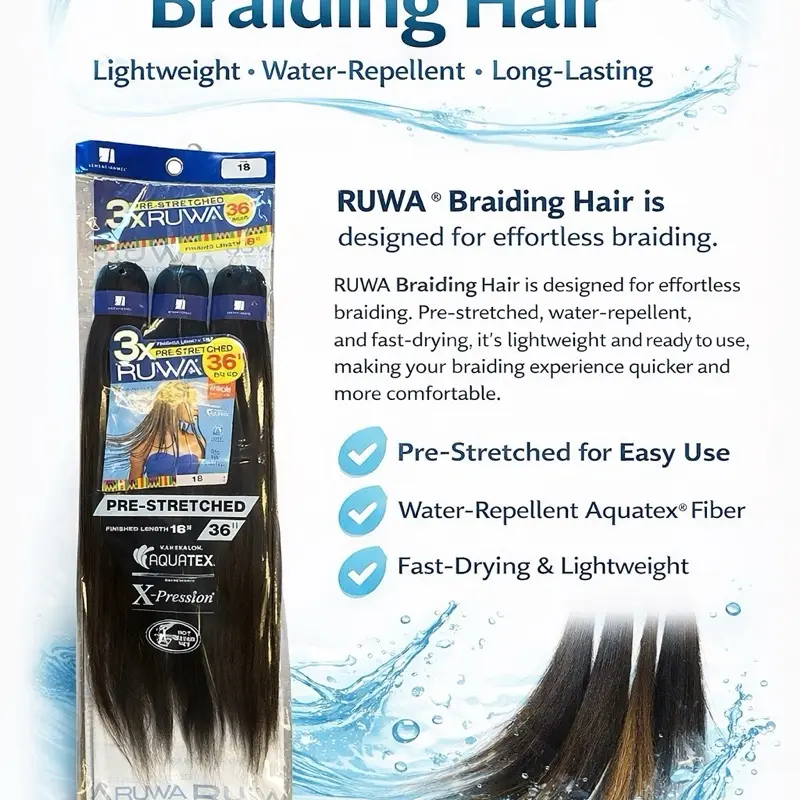 Sensational 3X RUWA PreStretched Xpression Braiding Hair 36”