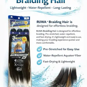 Sensational 3X RUWA PreStretched Xpression Braiding Hair 36”