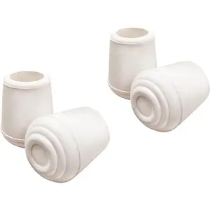 softtouch 1/2" Rubber Folding Metal Chair Leg Cap Replacement Tips, White (4 Pack)