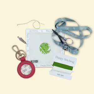 Happy Stitching - Pocket Palm Needlepoint Key Fob Kit - All In One Self Finishing Needlepoint kit