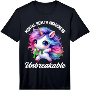 Funny Mental Health Awareness Unbreakable Unicorn Meme T-Shirt