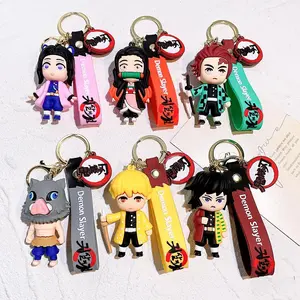 9.5cm/3.74in Demon Slayer Keychains Pendant Anime Peripherals Cute Figures Cartoon Funny Gifts Model Dolls Toys Collectible