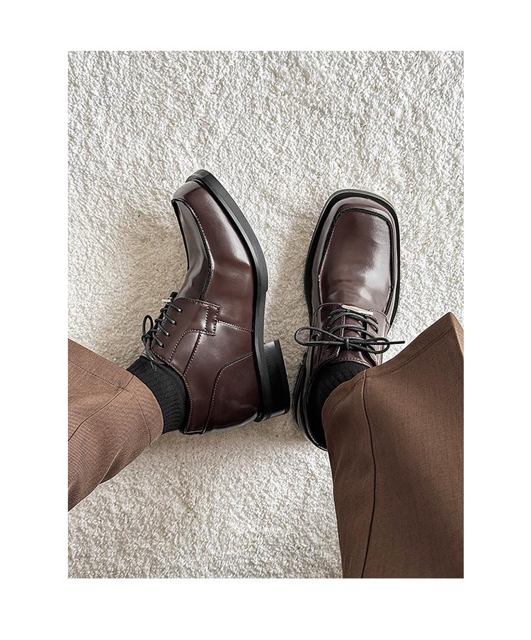 2026 Men's Square Toe Derby Shoes, Niche Trendy Casual Business Formal Shoes, Versatile Dress Shoes for Office & Daily Wear