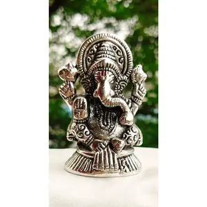 Antique Finish German Silver Ganesh