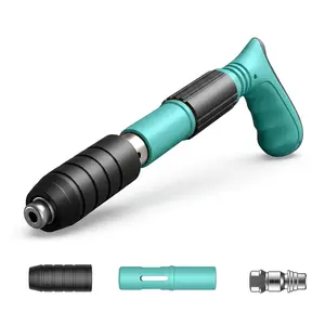 【Summervibes】Concrete Nail Gun Kit with 50pcs Nails 5 Speed Adjustable Manual Steel Nail Gun for Red Brick & Concrete Walls Portable Impact Nailgun Metal Low Noise Household Decor