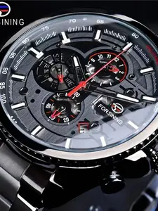 High-End Men's Mechanical Watch, Tourbillon Automatic, Hollow-Out Design, Dual Date, Fashion Business, Analog Mechanical Watches, Gift for Boyfriend/husband