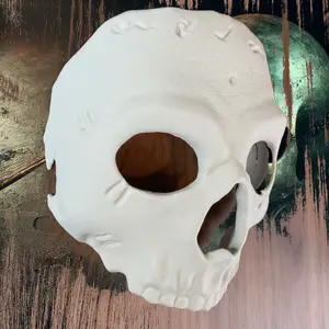 3D Printed Halloween Skull Mask - Creepy Design for Home Decor or Cosplay