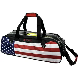 Pyramid Path Slim Triple Tote Roller Bowling Bag (American Flag)