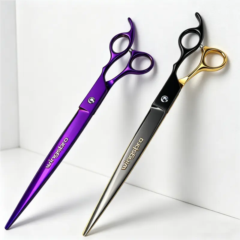 Wingsbro 9-Inch Right-Handed Universal Dog Grooming Flat Scissors, Professional Comfortable Tool for Large Breeds, Easy Handling, Precision Cutting for Pet Beauty & Hair Care Trimming