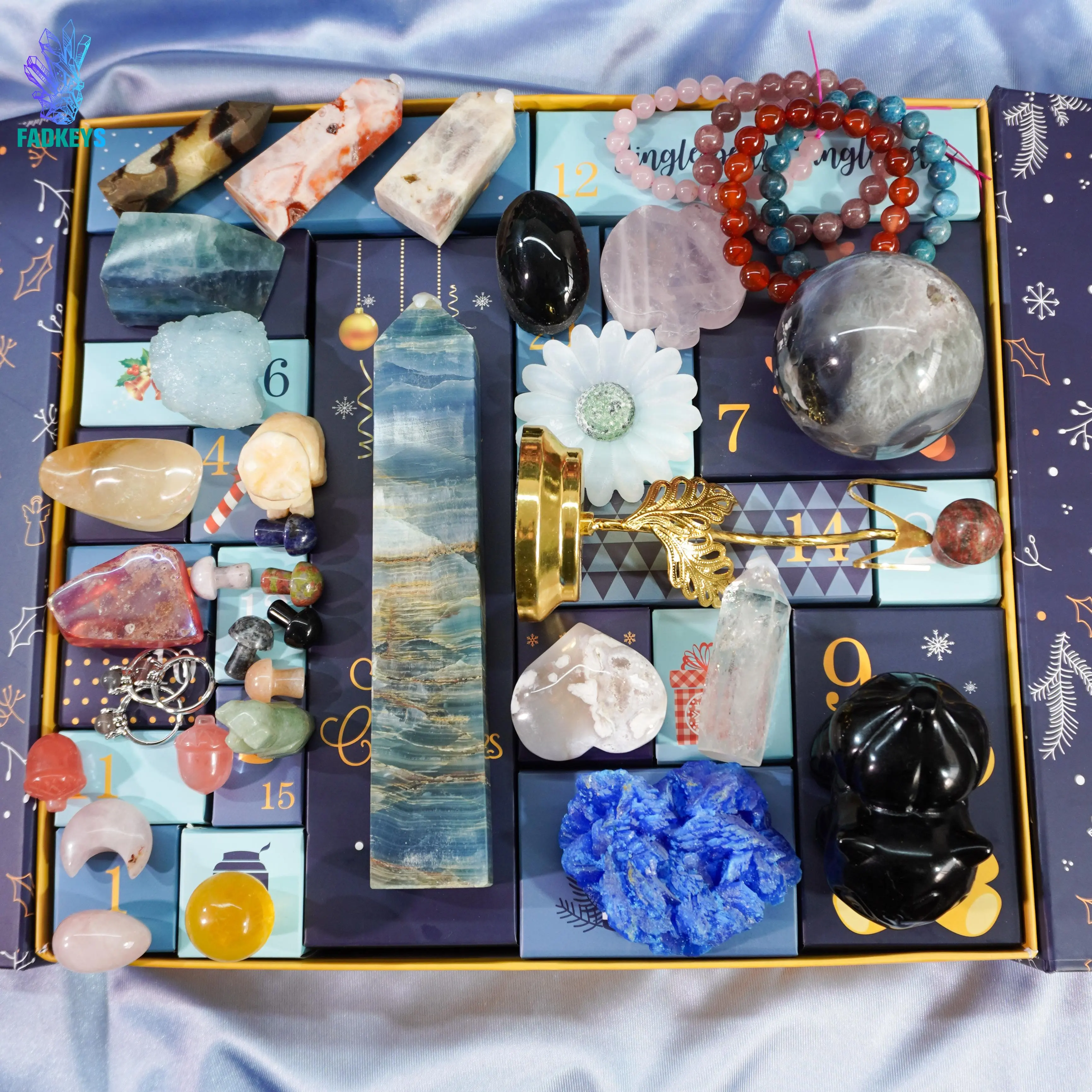 Christmas  NaturalCrystal Gift Box,Different Crystals Surprise Gift, Birthaday Countdown,Crystal Confetti,Different Crystals Surprise Gift,Mystery Crystal