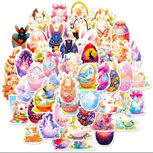 50 Pack of Easter Holiday Stickers and Decals. Great gift from the Easter Bunny and Easter Basket. No Duplicates and Waterproof