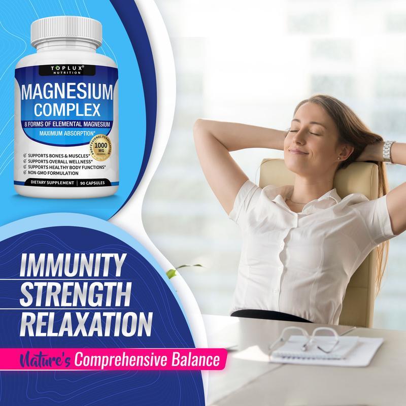 Hot Toplux Magnesium Complex 8 Essential Magnesium Supplement 1000mg