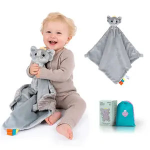 Heccei OEKO-TEX Certified Baby Security Blanket, Ultra Soft Lovey Snuggle Toy for Newborns, Sensory Animal Snackyphant Cuddle Blanket, Gift-Ready Essential for Boys & Girls