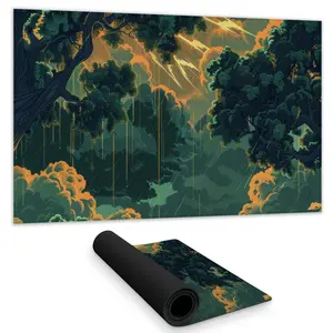 MWW C1DM14247G3KUV 14 x 24 in. Drops Yellow Gaming Mat for Home Decor - Stylish & Functional