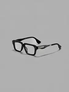 Luxury-Sleek Rectangular Frame Glasses, Minimalist Metal Design, Fashionable for Yacht Parties, Art Exhibitions, City Tours