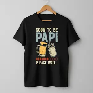 Mens Soon to Be Papi Promoted to Papi Future Papi Grandpa T-Shirt