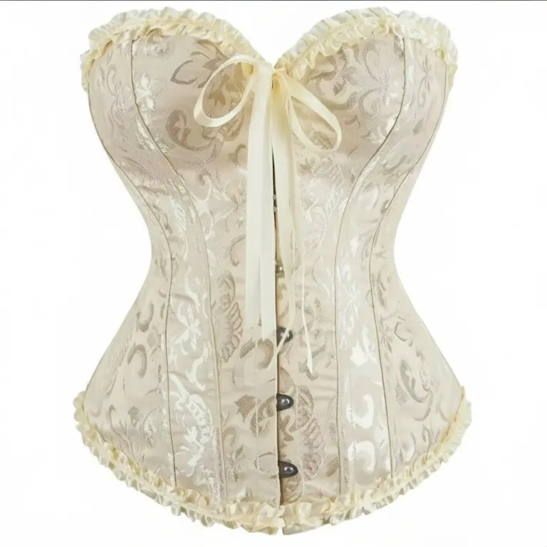 Women's Overbust Corset Top - Renaissance Lace Push-Up Bodyshaper, Pirate Costume Design, Adjustable Fabric Shapewear, Curves Shapewear Tops, Plus Size Lingerie Garment, Formal & Casual Clothes Piece