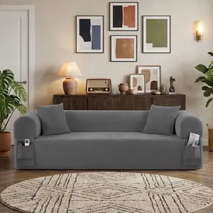 2-in-1 Convertible Floor Sofa Bed, Corduroy Sleeper Sofa in a Box, Boneless Couch