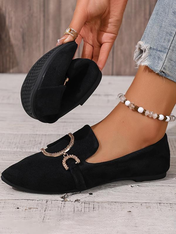 Women's New Floral Embroidered Flat Shoes, Rhinestone Decor, Pointed Toe, Low Heel, Comfortable, Anti-Slip, Durable, Casual All-Season Footwear, Flats Shoes