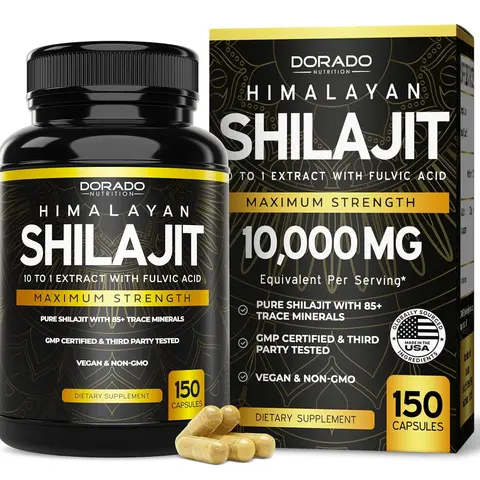 SHILAJIT PURE HIMALAYAN SUPPLEMENT (10,000mg) FULVIC ACID - 150 CAPSULES WITH SHILAJIT EXTRACT