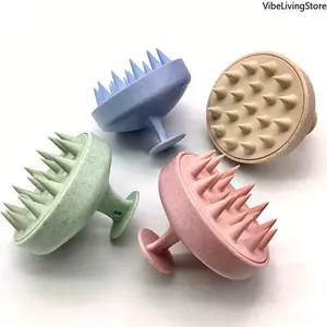4pc Silicone Shampoo Brush Body Massage Brush Bath Shower Brush Salon Hairdressing Tool Scalp Massage Comb Hair Washing Comb