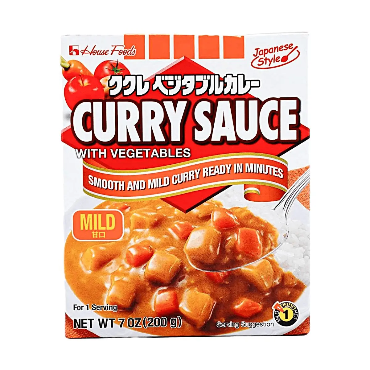 House Foods Japan Mild Curry Roux - Authentic Japanese Flavor, Easy & Quick Meal Prep, 198g
