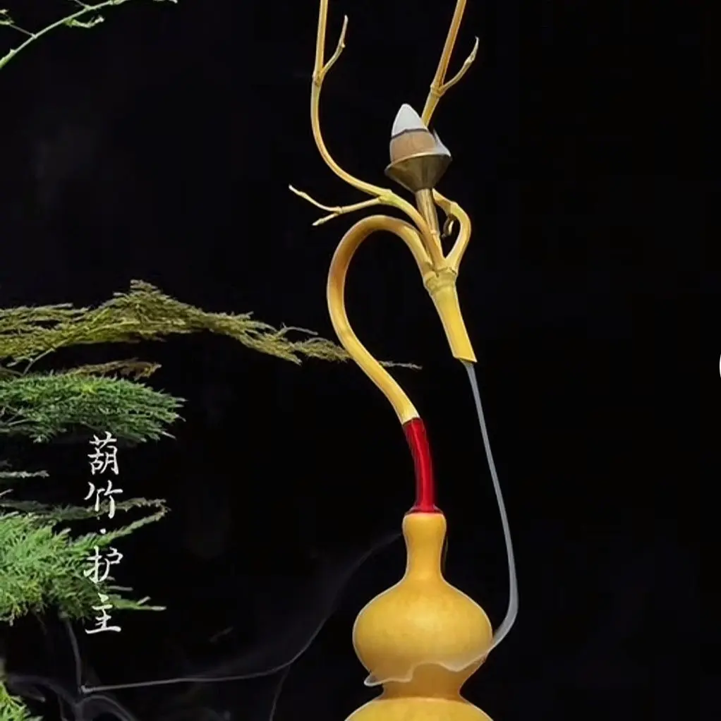 Gourd Incense Burner, Backflow Incense Holder, Dragon Head Decor, Chinese Wenwan Craft, Oriental Zen Ornament, Natural Gourd Decor, Incense Furnace Gift