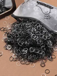 1000pcs Pack High Elasticity Rubber Bands, Elastic Hair Ties for Women, Casual Plain Hair Accessories, All Seasons Fashion Essentials