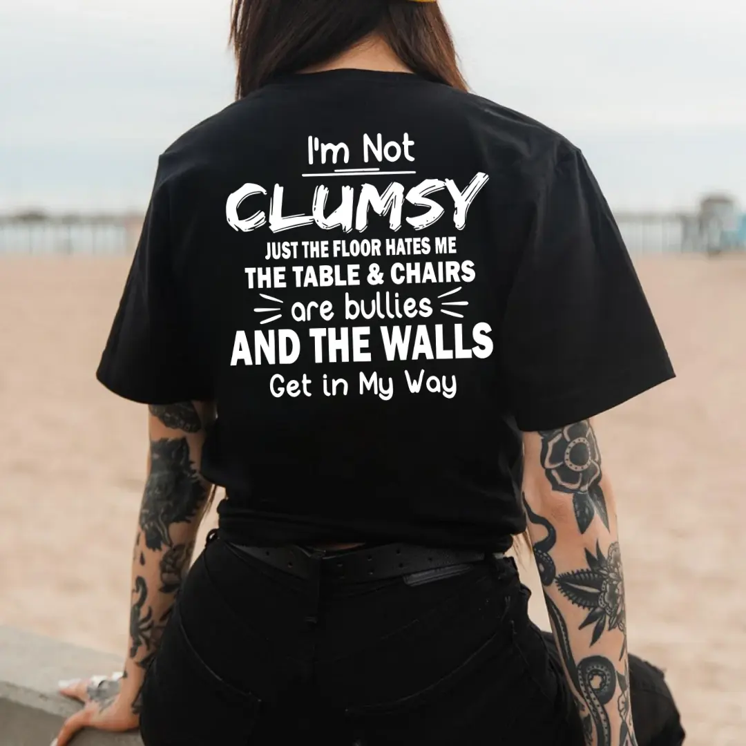 I’m Not Clumsy Funny Shirt, Cute Sarcastic Quote Sweatshirt for Women, Cozy Casual Humor Pullover