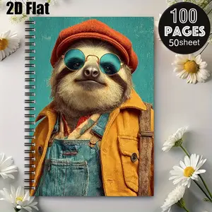 1 Spiral Coil Notebook 5.7x8.26 Inch, Durable Binding, Camping Journal for RV Outdoor Adventures, Travel Diary, Perfect Gift for Outdoor Enthusiasts, Ideal for Hiking Trips, Summer Vacations & Birthday Presents [2D] Flat