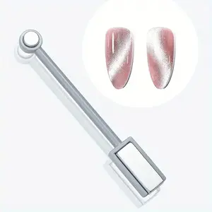 Double Head Nail Magnet, Strong Magnetic Dual Tip Nail Art Stick for Cat Eye Gel Polish, 3D Effect Nail Tool, Manicure, Salon Quality, No Scent