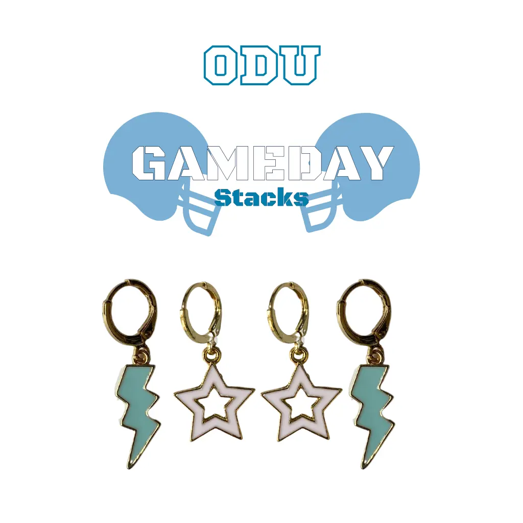 Old Dominion Spirit Earring Stack For Monarchs Game Day