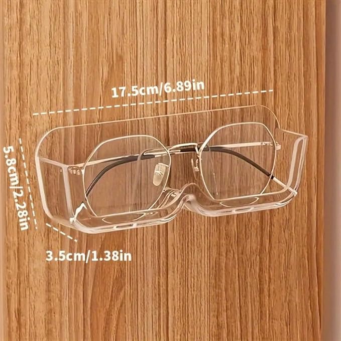 3pack Wall-Mounted Glasses Holder Stand - Adhesive Eyeglasses Organizer for Nightstand, Reading Glasses, and Sunglasses - Clear
