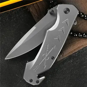 EDC all-steel multi-function folding knife stainless steel fruit knife high hardness sharp folding knife outdoor multi-function self-defense portable survival knife camping men's gift foldable design with back clip portable knife