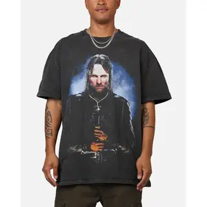 73Studio X The Lord Of The Rings Aragorn Heavyweight Vintage T-Shirt Black Wash