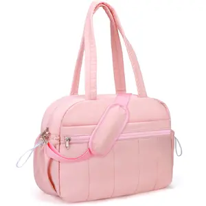 Women's 35L Puffer Travel Duffel Bag - Carry On Luggage, Unisex Use, Zip Closure, Gym Bag, Wet Pocket, Luggage Sleeve Weekender Tote