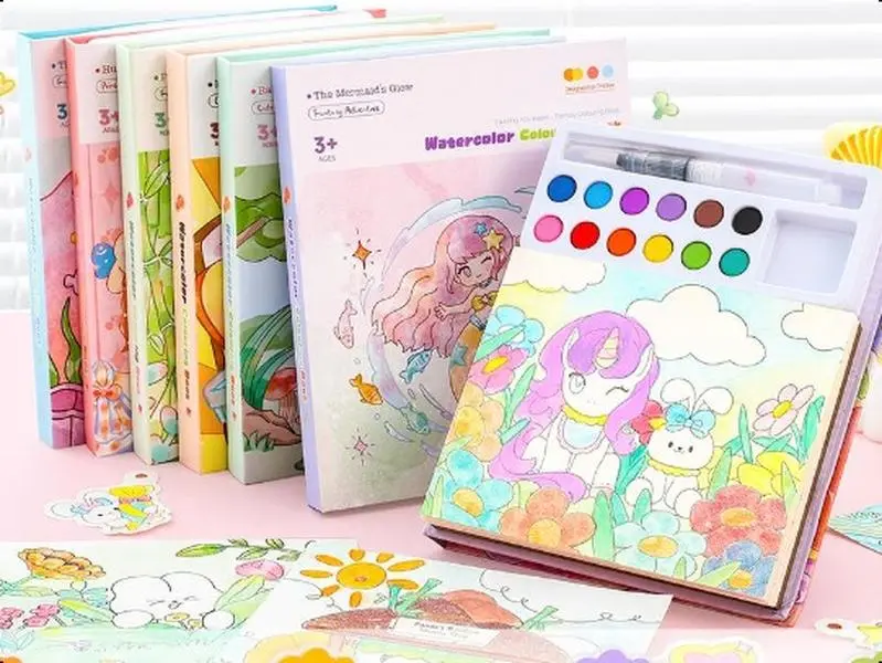 DIY Water Painting Coloring Book - Children's Watercolor Painting Set, Stain-Free Art Craft and Painting Toys, Fun Activities for Toddlers, Easter Gifts and Parent-Child Activities