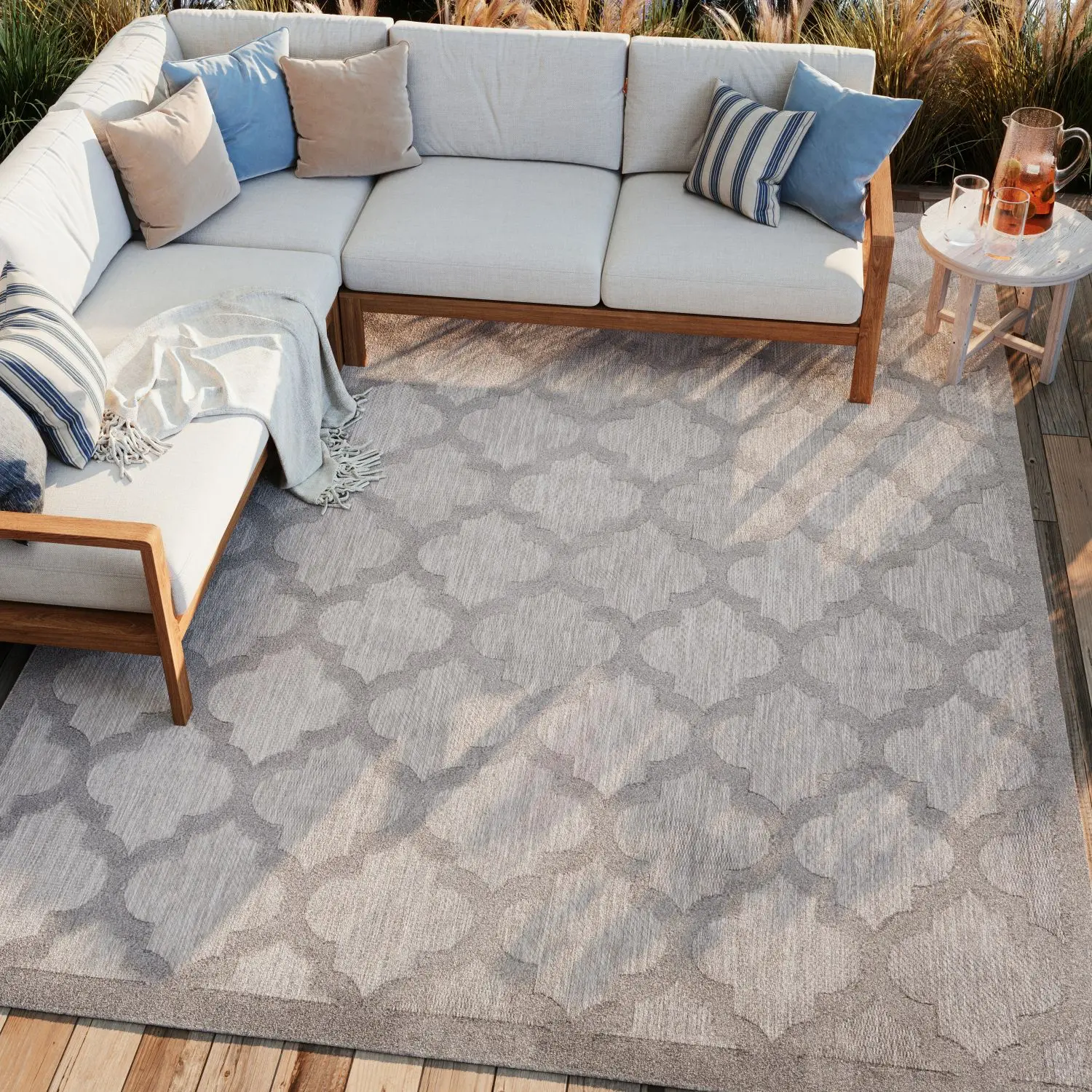 Nourison Trellis Outdoor Rug, Durable Outdoor Decor Carpet for Patio, Deck & Backyard Use
