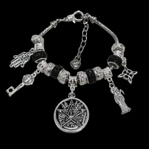 Santa M. Tetragramatón, nudo de bruja, San Benito, mano de Fatima Bracelet (you can add charms)