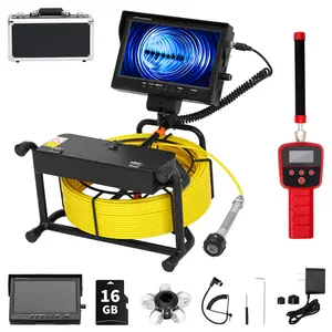 GARVEE Sewer Inspection Camera with 512Hz Locator, 164 FT Pipeline Inspection, 9" Plumbing with DVR Function, Waterproof IP68 Borescope w/ 12 Adjustable LED Lights, 4500MAh Battery, 16GB Card
