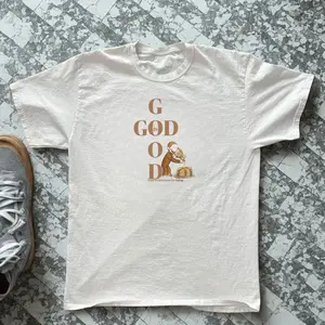 Minimalist God Is Good Graphic Tee, Vintage Curious monkey Shirt, Y2K Streetwear Apparel